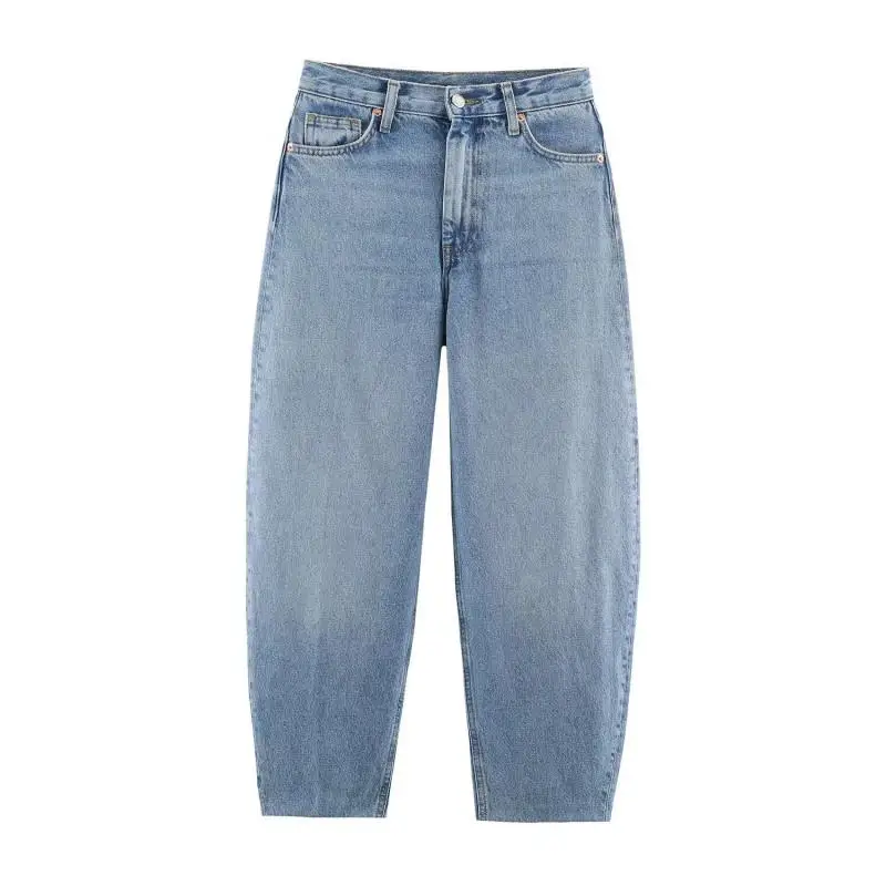 Withered Nordic Minimalist Women's Denim Pants Woman Clothes Fashion Temperament Versatile Casual High Waisted Tapered Jeans