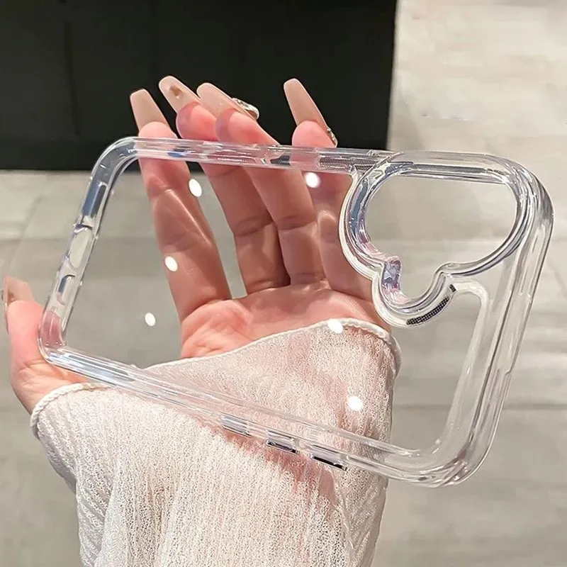 Pour iPhone 16 15 14 16E Plus 13 12 11Pro Max X XR XS MAX 7 8 MINI luxe Transparent antichoc souple Silicone acrylique coque de téléphone