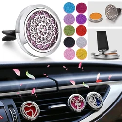New Aromatherapy Car Perfume Diffuser Stainless Steel Alloy Flower Aroma Diffuser Locket pendant Car Air Freshener Vent Clip