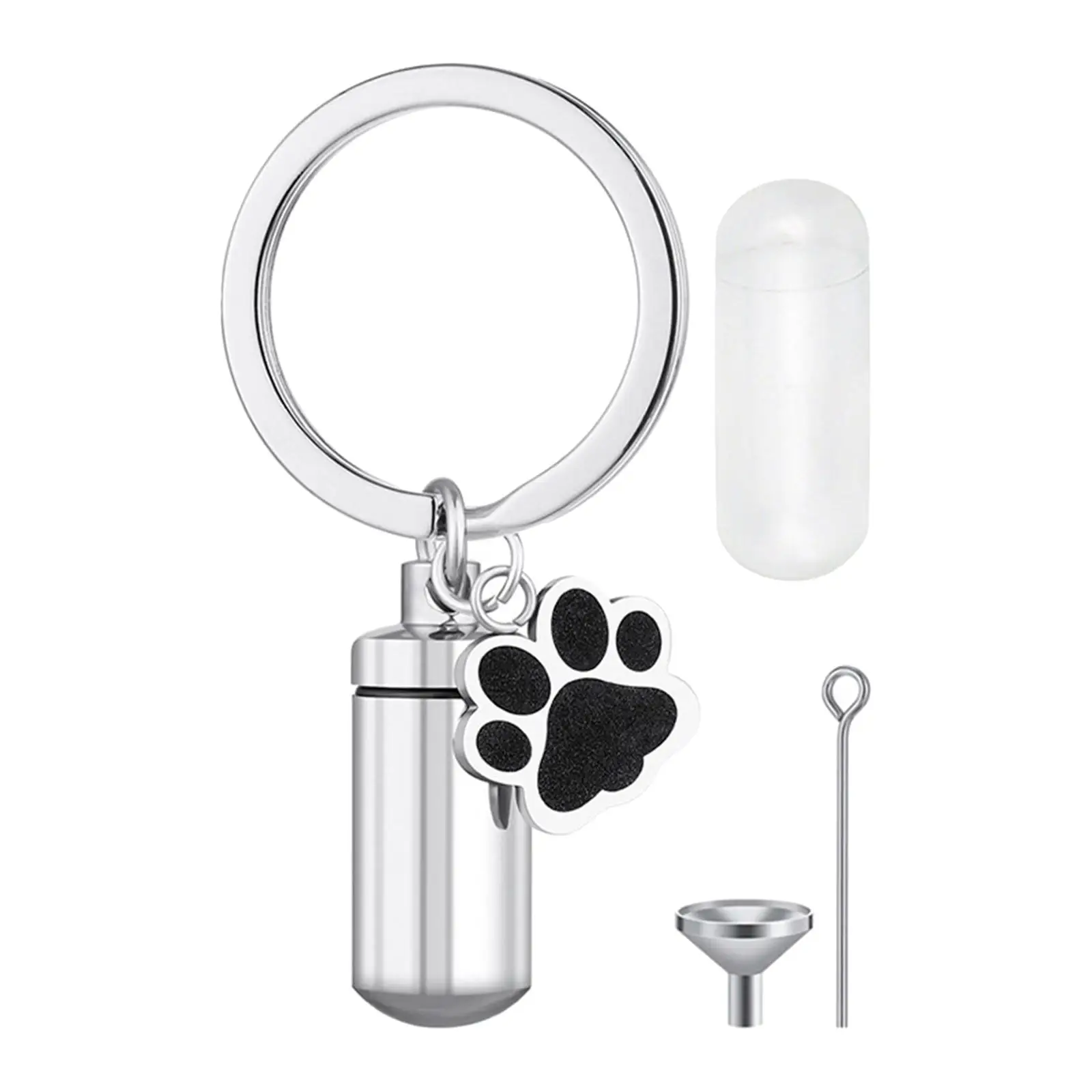 Cremation Urn Keychain Memorial Jewelry Cylinder Shaped Chain Loss Present Gift