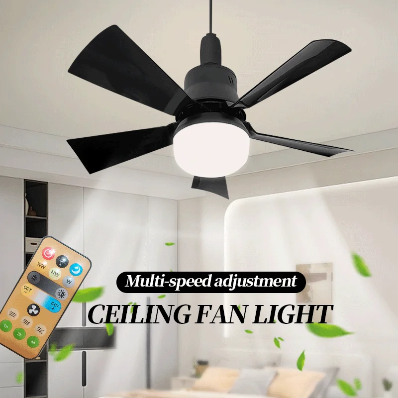 

Ceiling Fan LED With Light Remote Control E27 Screw Ceiling Fan Light Smart Wireless Fans Lighting For Bedroom and Living Room