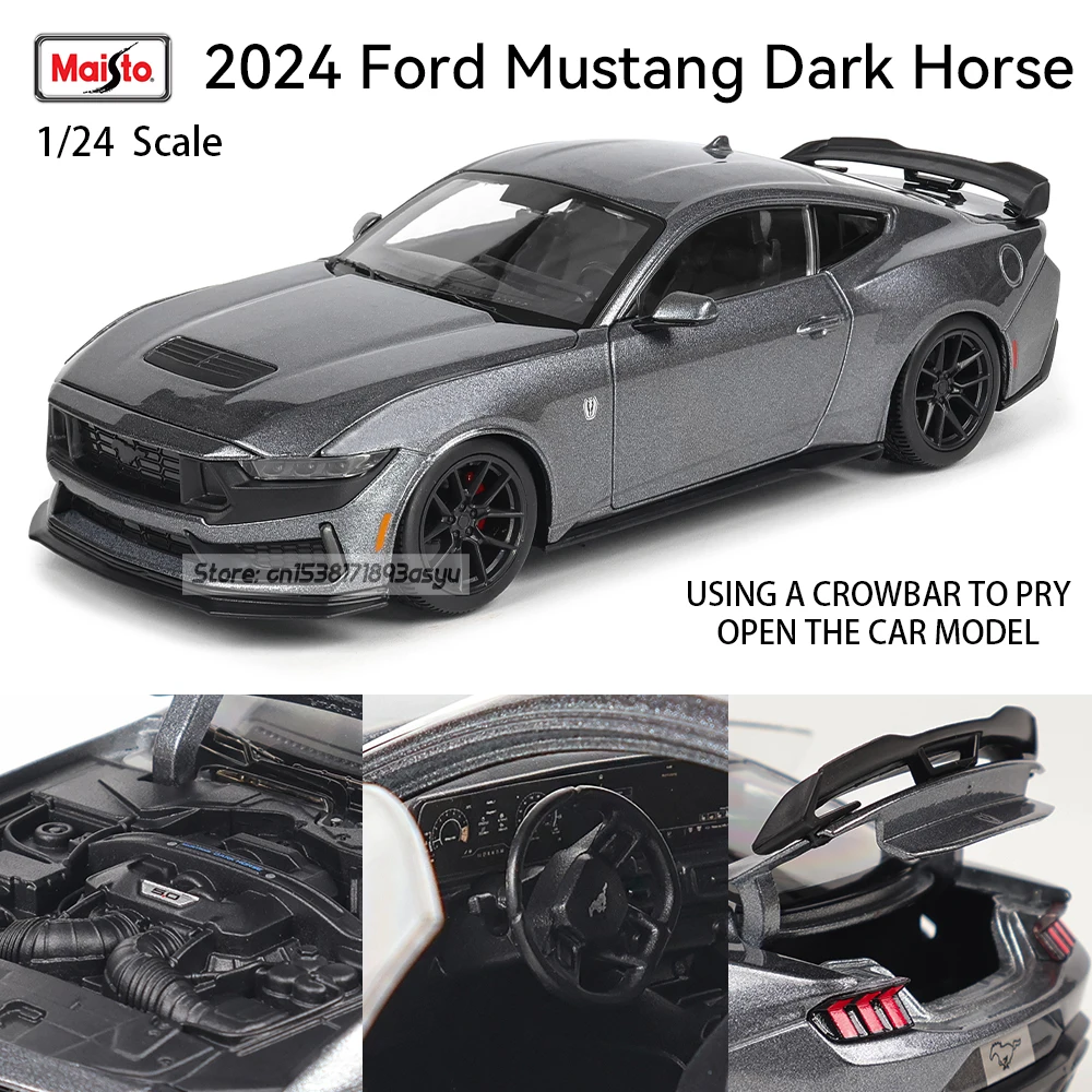 

Модель автомобиля Maisto 1:24 Ford Mustang Dark Horse 2024, имитация, литая под давлением, из сплава, для коллекции, декора, игрушка, инструмент