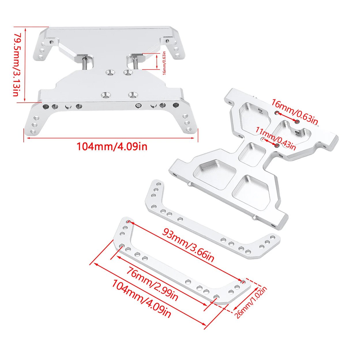 Anodowana aluminiowa płyta podwozia Metalowa płyta przekładni do 1/10 RC Crawler Axial Scx10 Capra 1.9 UTB Upgrade Parts