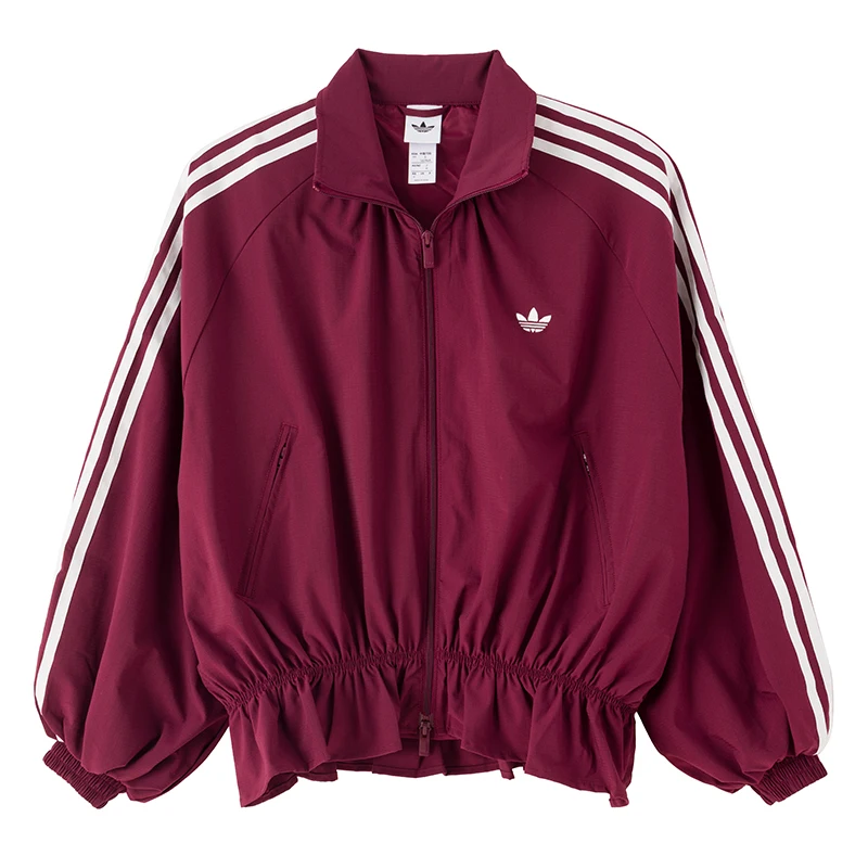 New Adidas BLOUSY OVZD TT Trefoil Series Stand Collar Jacket Korean Style Women's Top LG3959