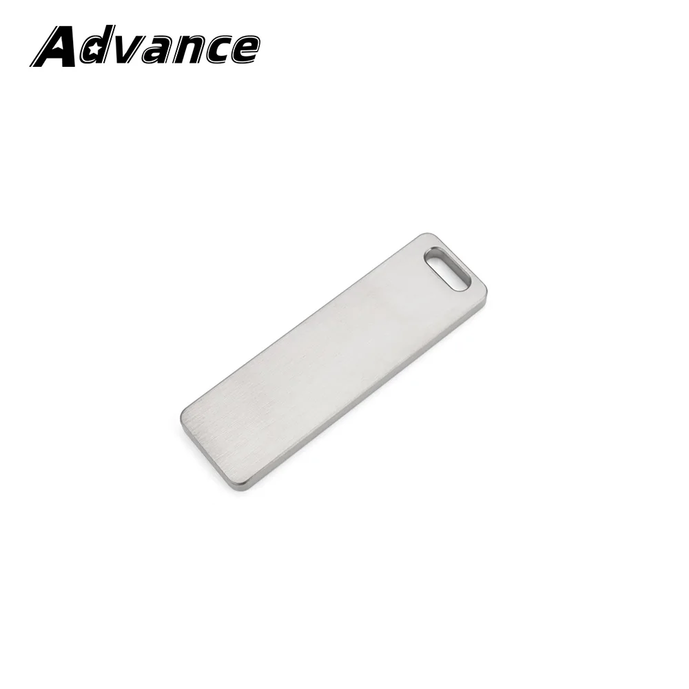 1pc Titanium Alloy Blank Plate Keychain Pendant Titanium Keyring Outdoor Tool Accessories