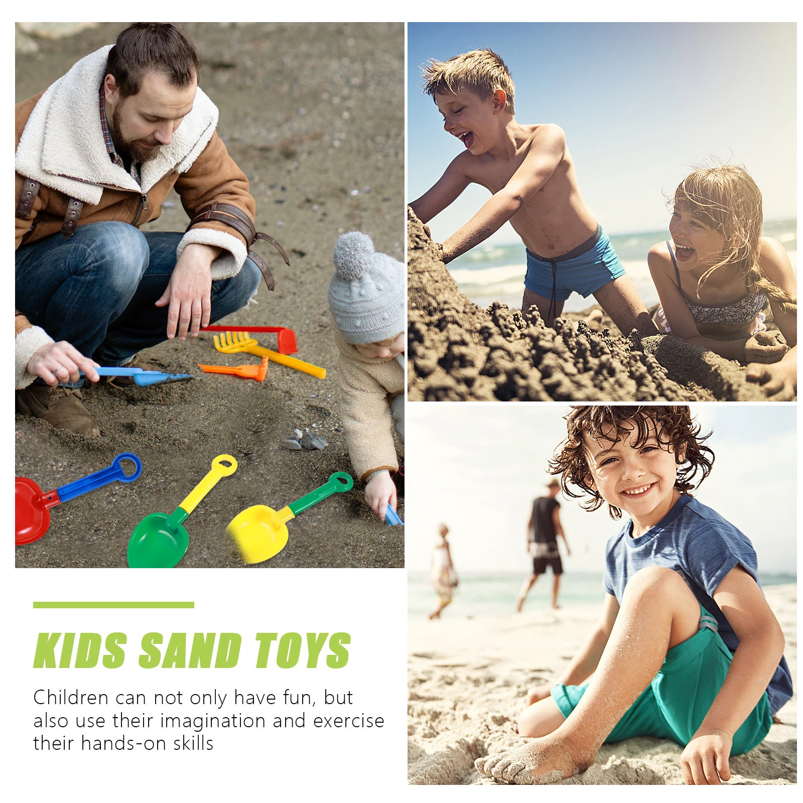 

3 PCS Kids Toys Plastic Shovel Sand Scoop Digging Beach Plaything Playing Child