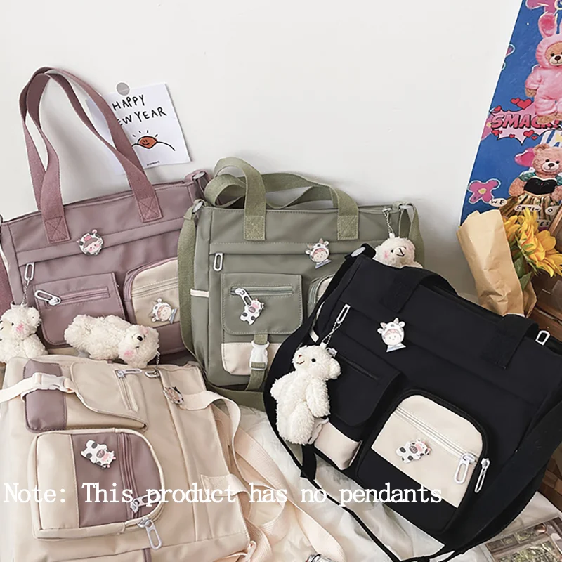 

Японские женские сумки в стиле Харадзюку с несколькими карманами, сумка через плечо большой емкости для студентов