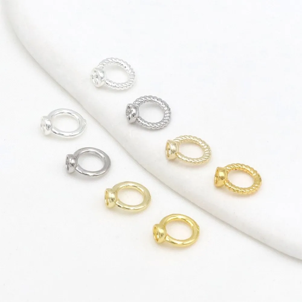 10/20pcs 18K Gold Plated Circle Beads End Bracelet Connector For DIY Necklace Jewelry Making Finding Supplies Accessory Crafts