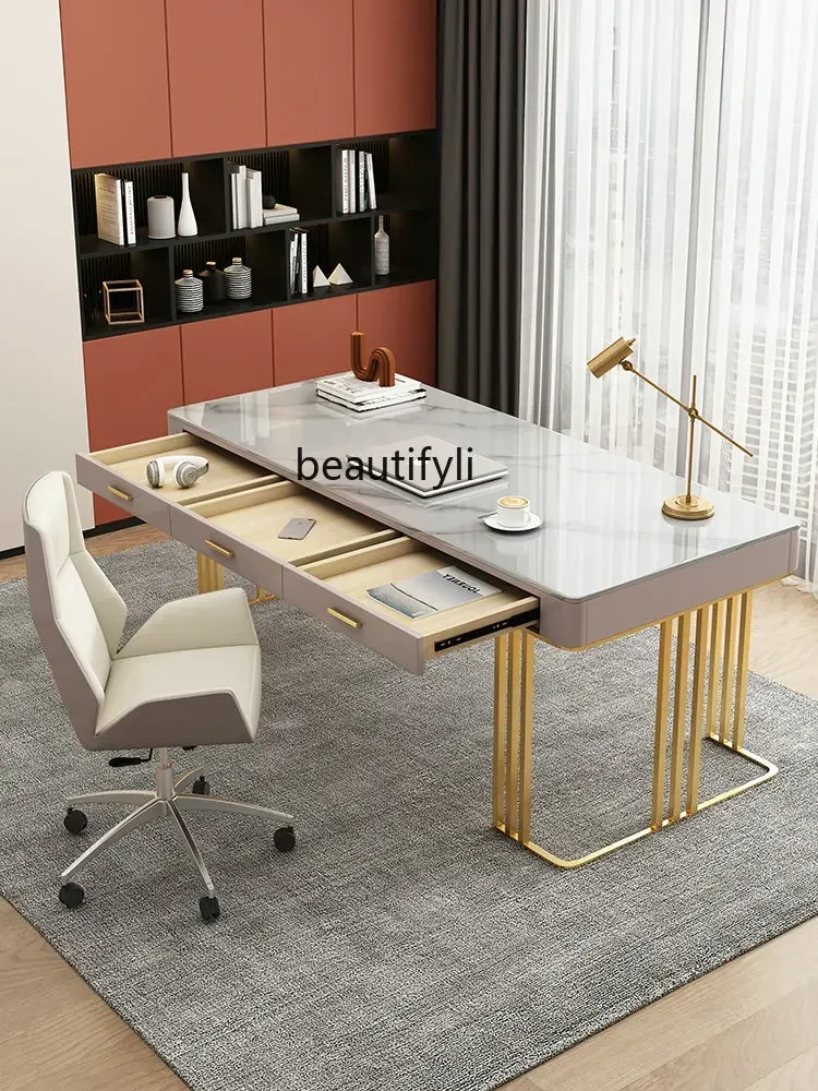 cc182R11 Light Luxury Stone Plate Desktop Computer Desk  Simple Desk Bedroom Writing Desk Simple Table Workbench furniture