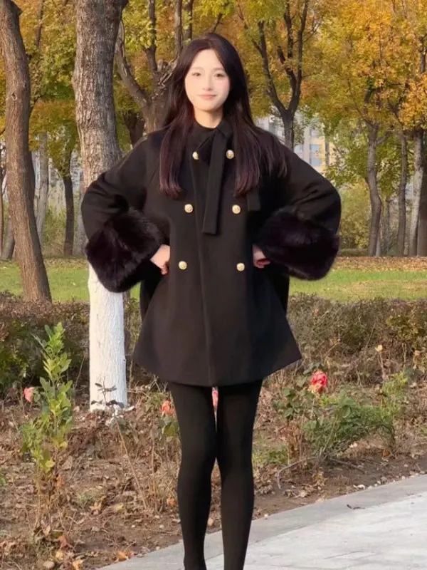 

Шерстяное пальто Hebe Sle свободного кроя с длинными рукавами, на пуговицах, средней длины, в корейском стиле, зимняя верхняя одежда, модная женская куртка