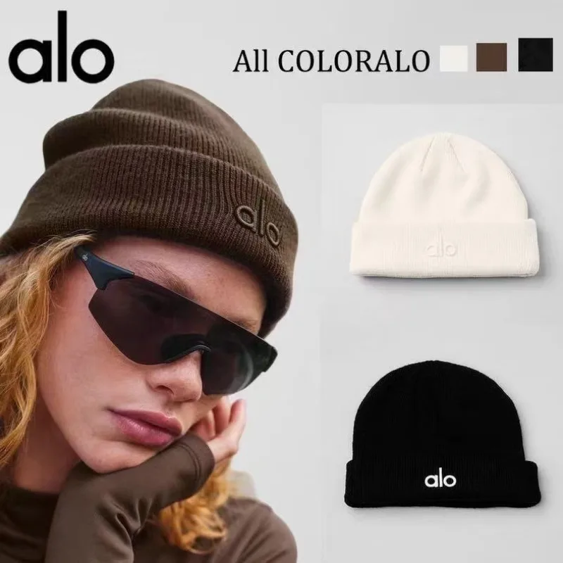 Alo Herbst-/Wintermode, stilvoller, bequemer Wollhut für Damen und Herren, warm und isolierend, Strickmütze.