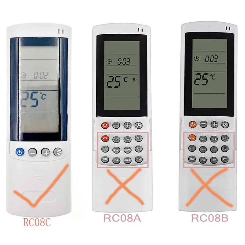 Universal Air Conditioner RC08C Remote Control Replacement for Airwell Electra HKD HND HCD LCAC CDM Air Conditioning Drop Ship