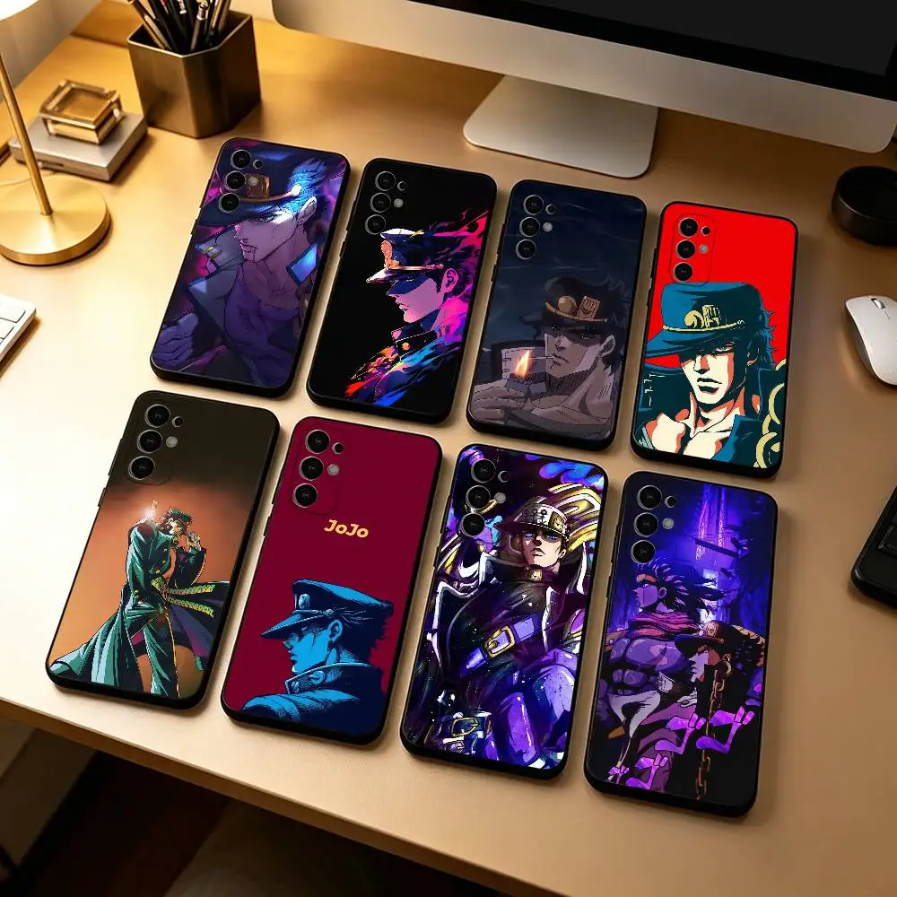 J-Jotaro K-Kujo J-JOJO Anime  Phone Case For Samsung S25,S24,S21,S22,S23,S30,Ultra,S20,Plus,Fe,Lite,Note,10,Black Cover