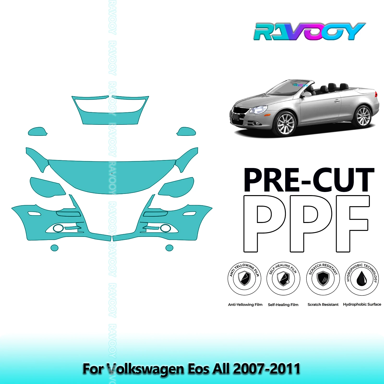 

Car Front Kit Clear Bra Precut PPF Paint Protection Film For Volkswagen Eos All 2007-2011