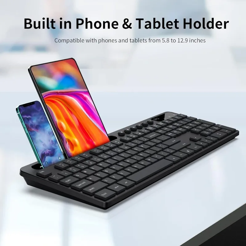 Custom Layout Membrane Silent 2.4G Quiet Keyboard Mouse With Phone Tablet Holder Ergonomic Wireless Keyboard And Mouse Combo