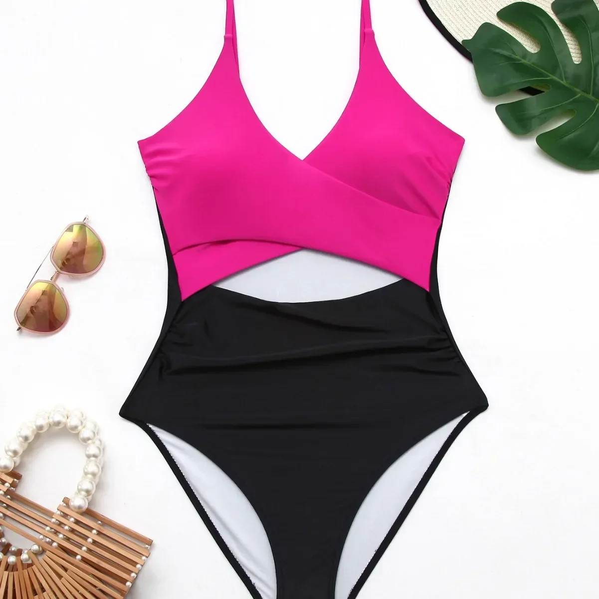 

Лоскутный цельный купальник с v-образным вырезом и открытой спиной, с контролем живота, купальный костюм с высоким вырезом, женские купальники, одежда, спортивная одежда