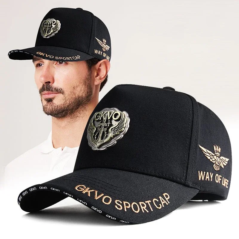 UPF50+ Men's Baseball Cap for Big Head Structured 3D Crown Adjustable Lightweight Outdoor Golf Breathable Streetwear Sun Hat​