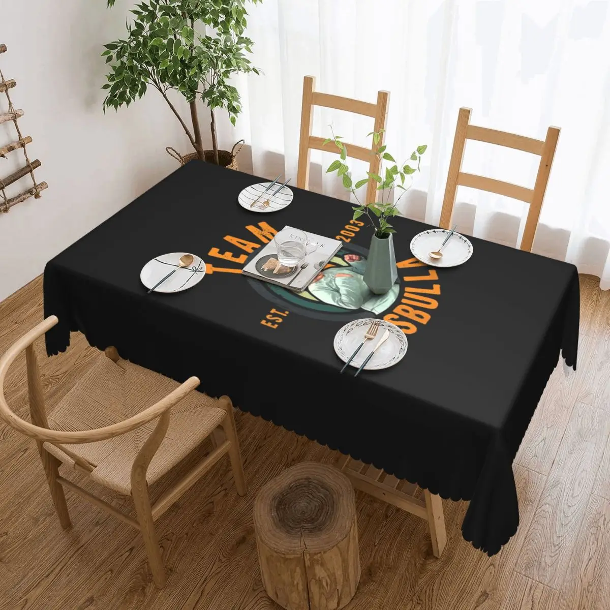 Rectangular Waterproof Oil-Proof Funny Hasbulla Hasbullah Smile Tablecloth Table Cover 45