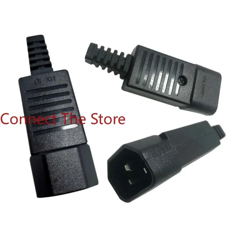

5PCS AC Power Supply Pin Three-core 10A250V Battery Car Charging Socket Assembly C13C14 Pair Plug