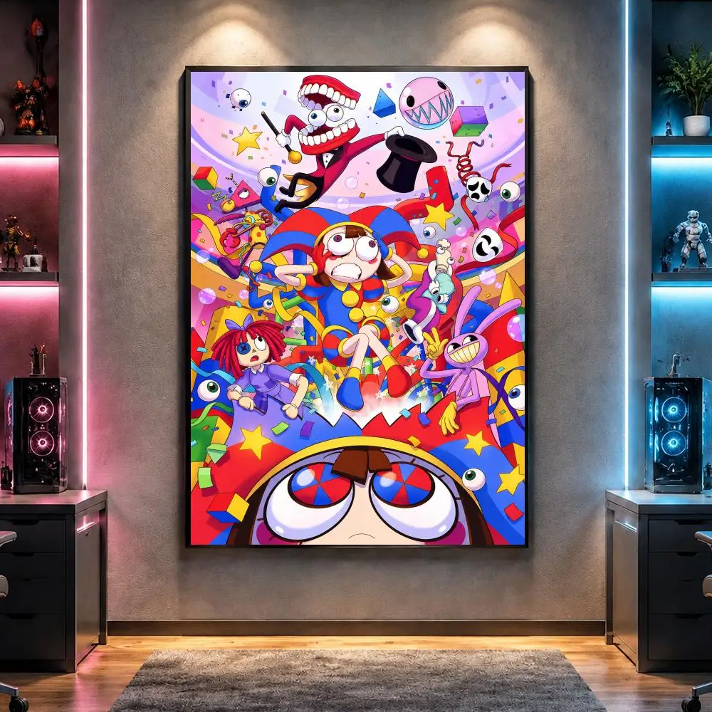 Animation Fantasy T-The Amazing Digital Circus Poster Wall Art Bedroom Living Room Dorm Bar Cafe Gym Studio Home Decor Gifts