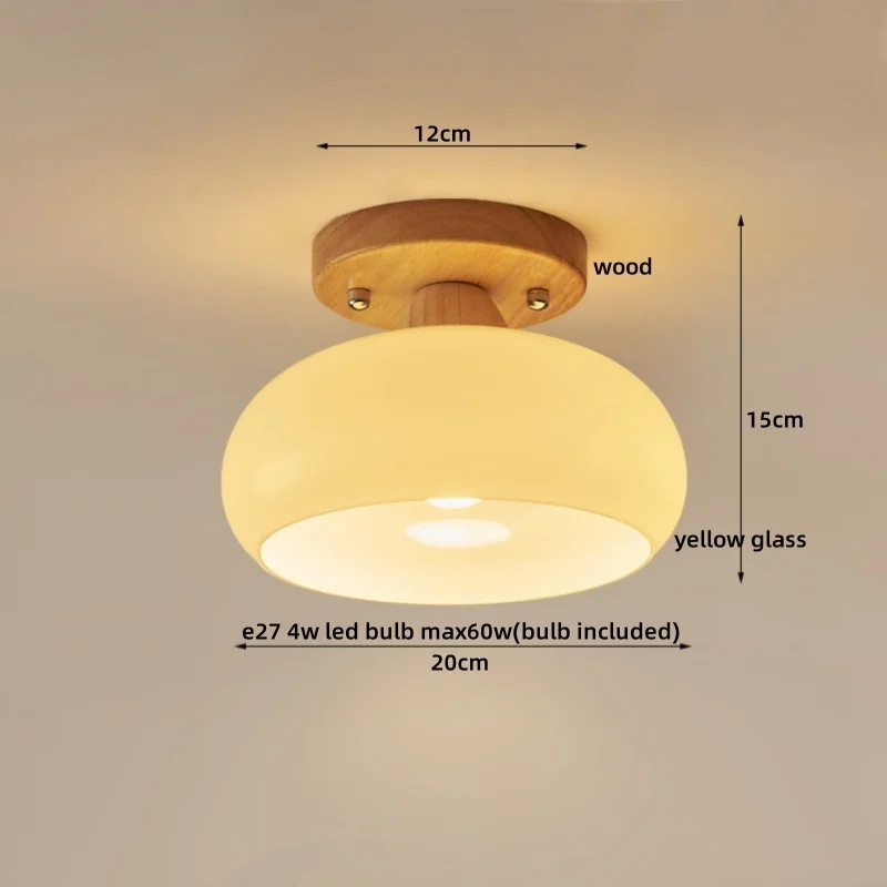 IWHD Modern Style LED Ceiling Lamp Wood Canopy Porch Kitchen Living Room Light Home Decor Modern Ceiling Lights Fixtures Lustres