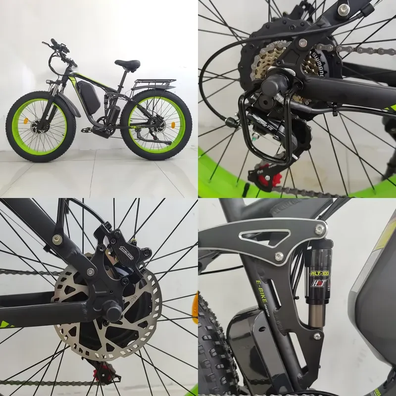 2000w Double Motor Off-Road Electric Mountain Bike Full Suspension 2000W 48V 21Ah Ebike Bicycle Tire 26inch E-bike