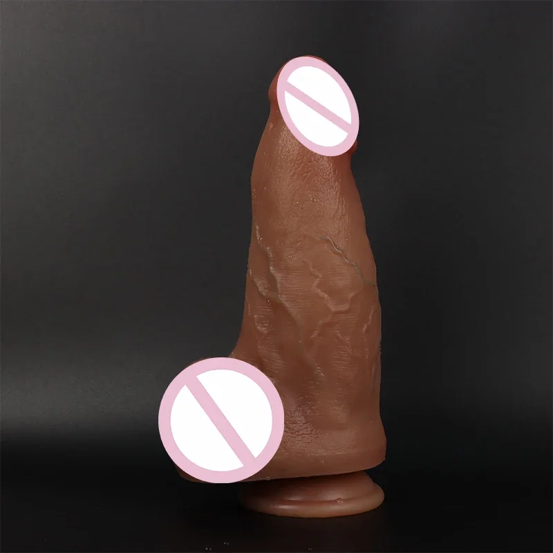 Thick Big Two colors Dildo Realistic Veins Soft Silicone Flesh Penis Woman Man Anal Sex Toys Suction Cup Dick Masturbators Cock