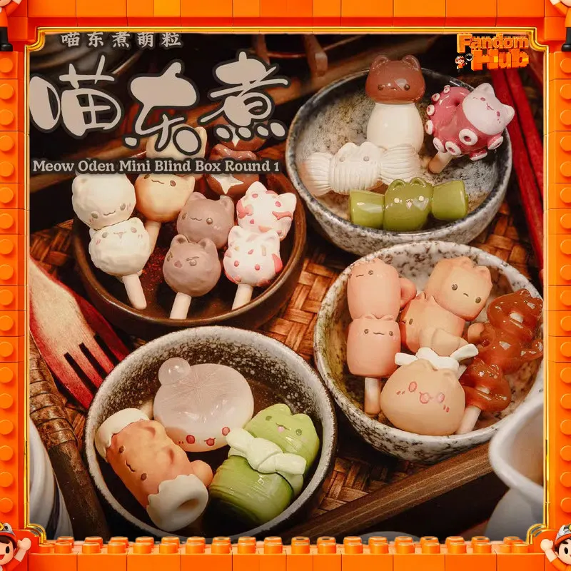 

Genuine Meow Oden Pop Bean Series Blind Box Cat Hot Pot Mini Figurine Gift, Trendy Collectible Figurines And Decorative Items