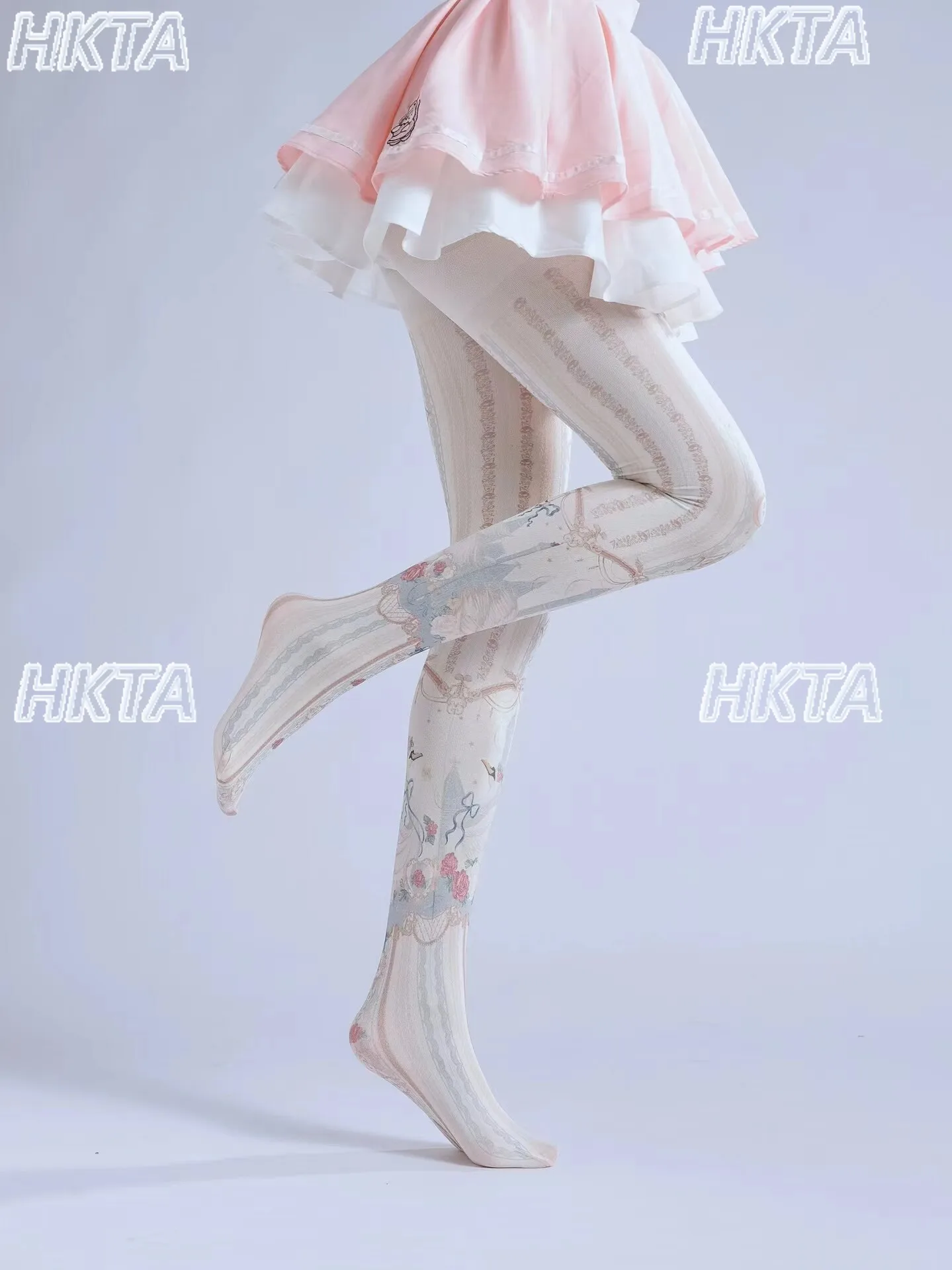 Sweet Cute Striped Bow Print Velvet Leggings Thigh High Socks Spring New Kawaii Cosplay Lolita Ballet Dancing Pantyhose Women