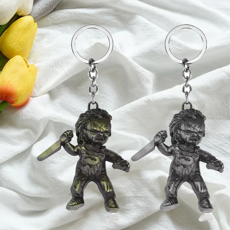 LLavero de película de terror de dibujos animados de Anime, llavero de aleación de Metal para mujer y hombre, accesorios de joyería, regalos para seguidores