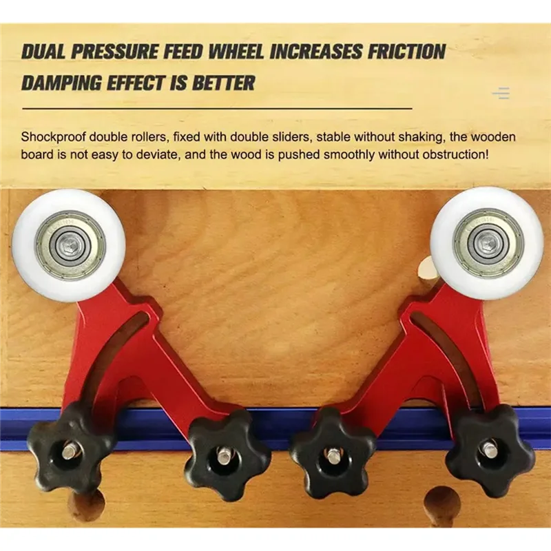 【A87T】أداة دفع سلامة النجارة، لوحات Loc متعددة الأغراض، طريقة واحدة تحمل الأسطوانة، منشار الطاولة، دليل تغذية الضغط #4