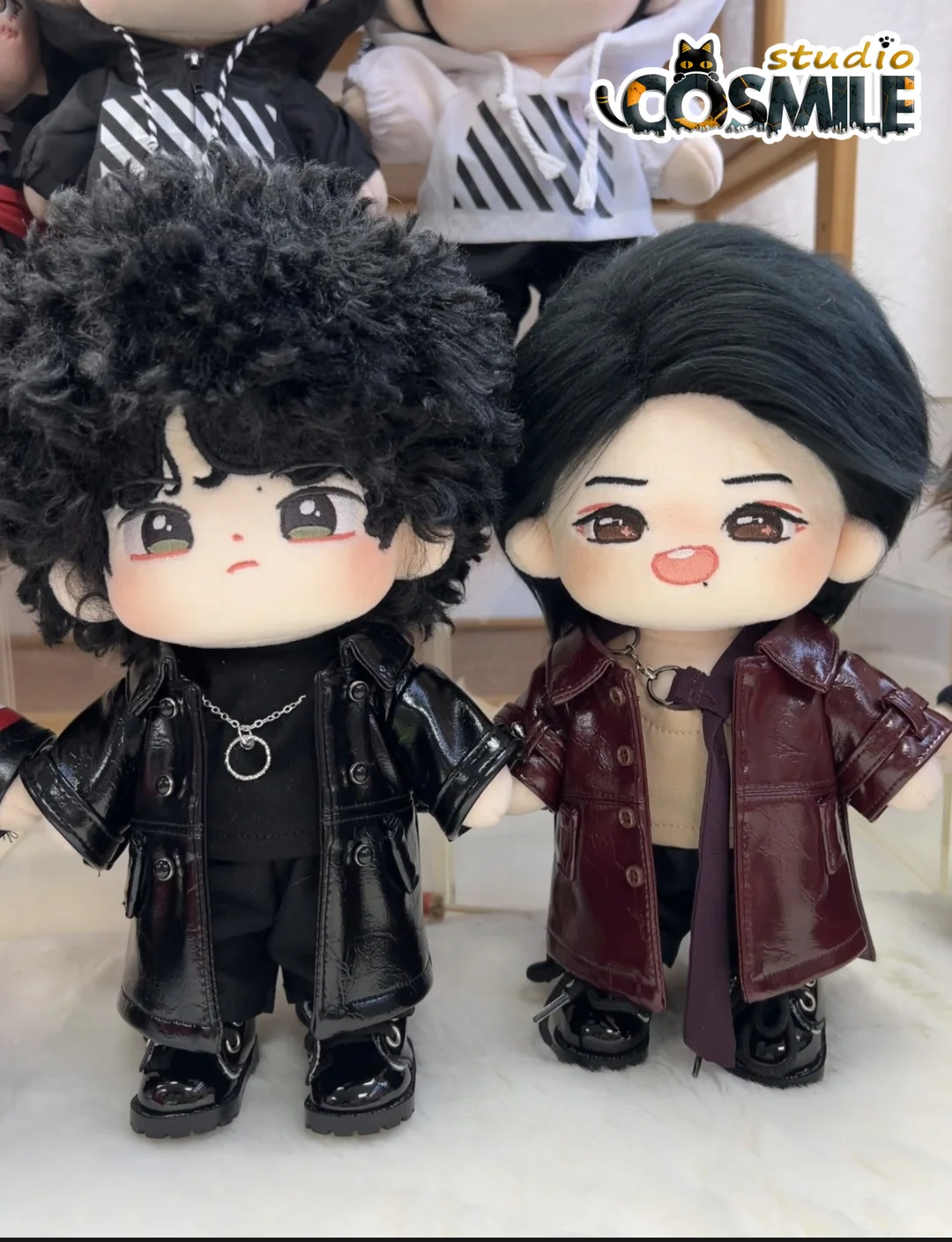 

20CM The Untamed Wang Yibo Xiao Zhan Leather Coat Fashion Costume Stuffed 20cm Plush Doll Accessories Doll's Clothes GG