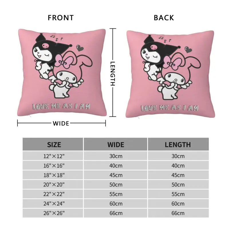 Custom Kuromi Melody Cartoon Cushion Covers Soft Cute Pillow Cases image 6