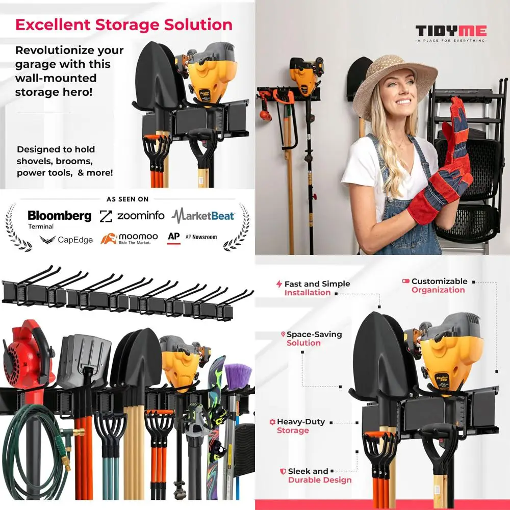 

Durable 64 Garage Wall Rack | Double-Layer Carbon Steel Storage for Tools, Ladders, and More