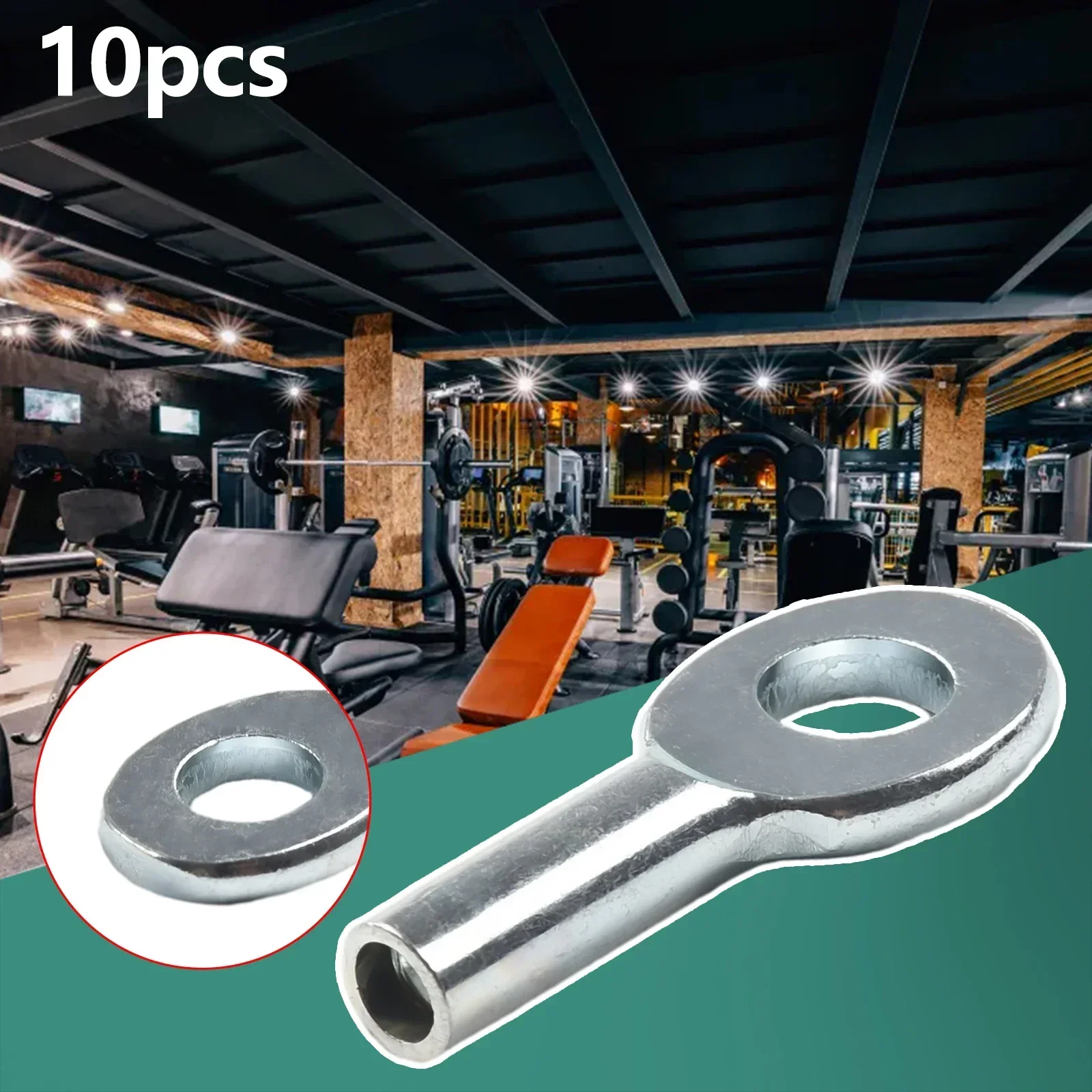 10pcs Gym Pulley Machine Cable Eyelet Terminal Wire Rope Port Joint Stopper Gym Gyms Steel Wire Gym Pulley Machine Cable Eyelet