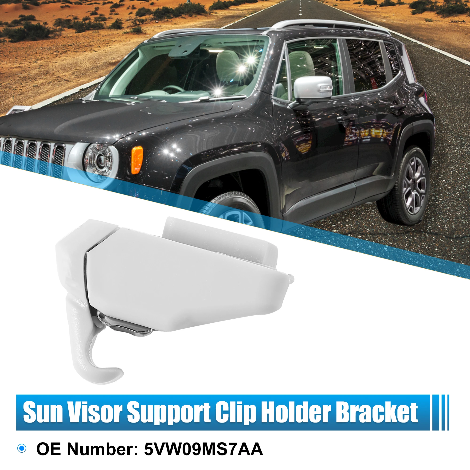 

UXCELL 1 Pcs Car Sun Visor Support Clip Holder Bracket for Jeep 5VW09MS7AA Plastic Beige