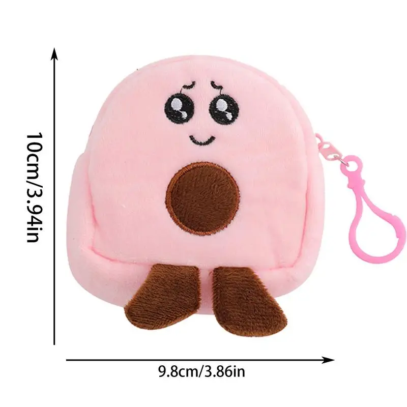 Cute Avocado Plush Coin Purse Fruit Small Wallet Plush Coin Pouch Change Holder Fashionable Avocado Plush Bag Pendant Small Soft