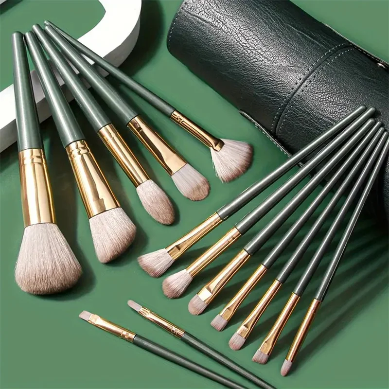 مجموعة فرش مكياج ، فرشاة ظلال عيون ، فرشاة بودرة ، فرشاة أحمر خدود ، فرشاة تمييز ، فرشاة كفاف ، فرشاة أظافر ، فرشاة تفاصيل ، 14 * * #3