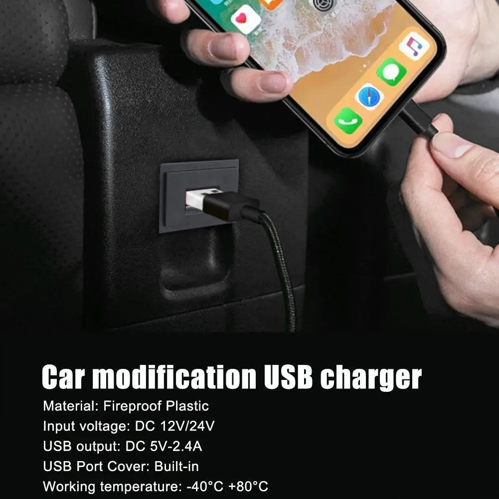 

Розетка Автомобильная с одним USB-портом, 5 В, 2,4 А, 12-24 В