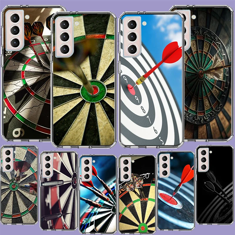 Darts Aesthetics Wire Target Phone Case For Samsung Galaxy S25 Edge S24 S23 FE S21 S20 S10 Plus S22 S26 Ultra Cover Clear Cases
