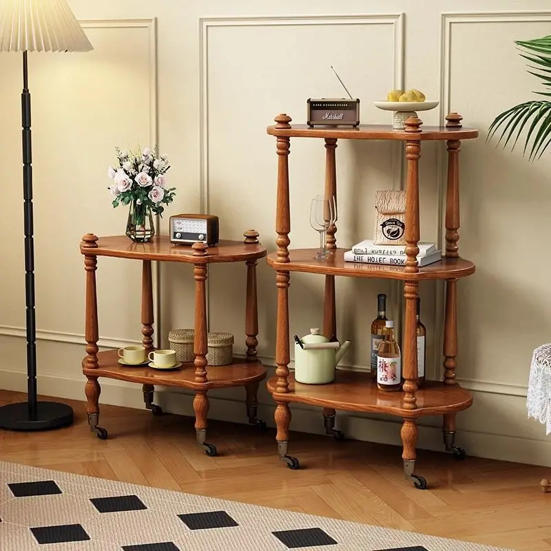 عربة على طراز العصور الوسطى، أريكة غرفة المعيشة الرجعية، طاولة القهوة المتنقلة، رف شقة صغير من الخشب الصلب