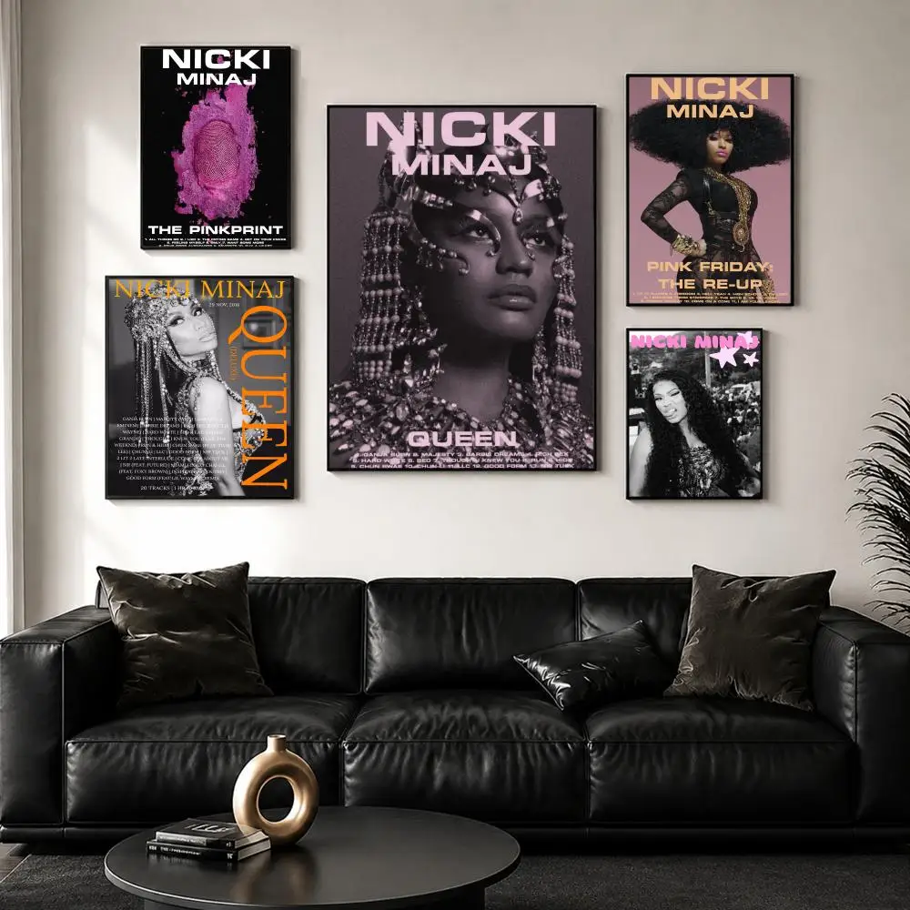 N-Nicki Minaj Pink F-Friday Poster Perfect Sticker Self Adhesive Wall Art Decor for Home Office Dining Spaces