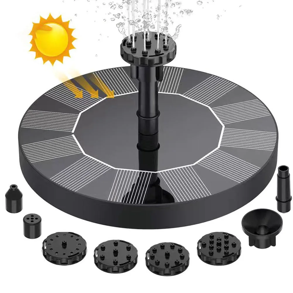 Solar Bird Bath Fountain Pump Upgrade Fountain With 4 Nozzle Free Standing Powered Water For Bird Bath Garden Pond Pool Outdoor