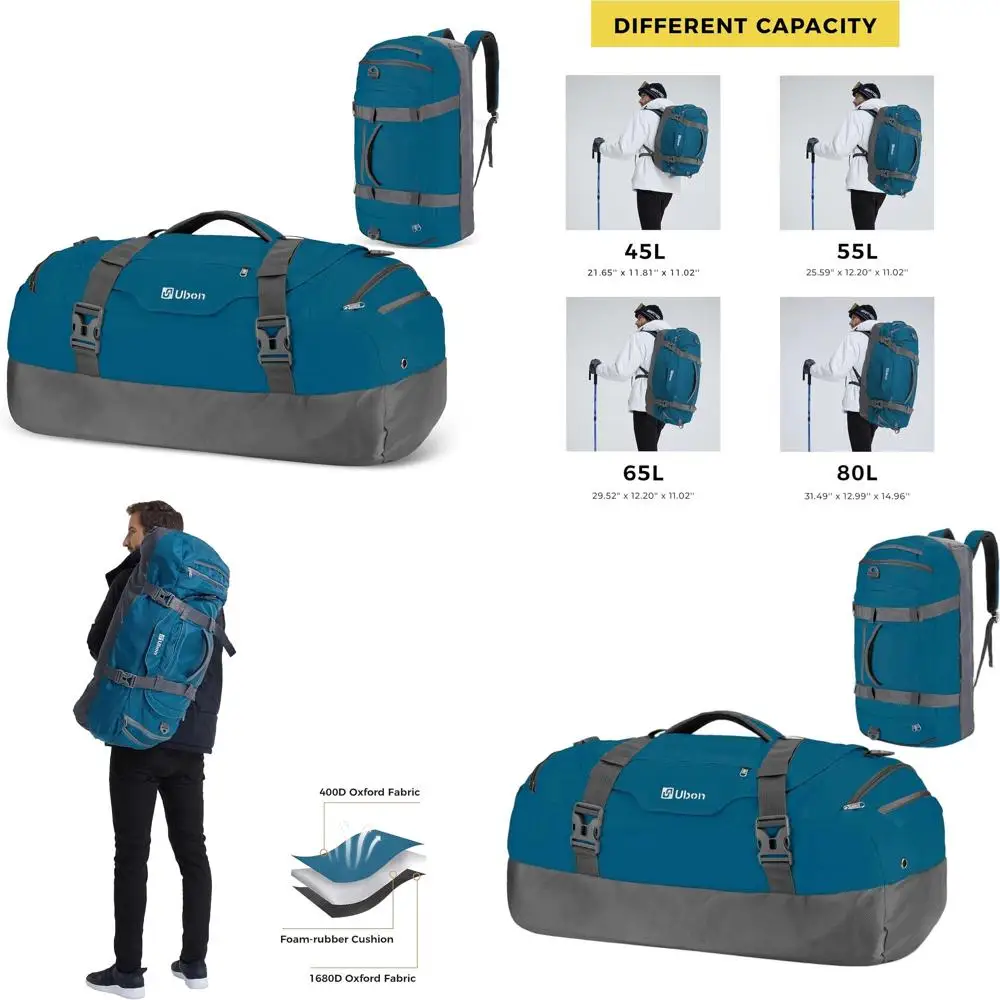 

4-Way Sports Gym Backpack with Shoe Compartment for Weekend Camping and Travel