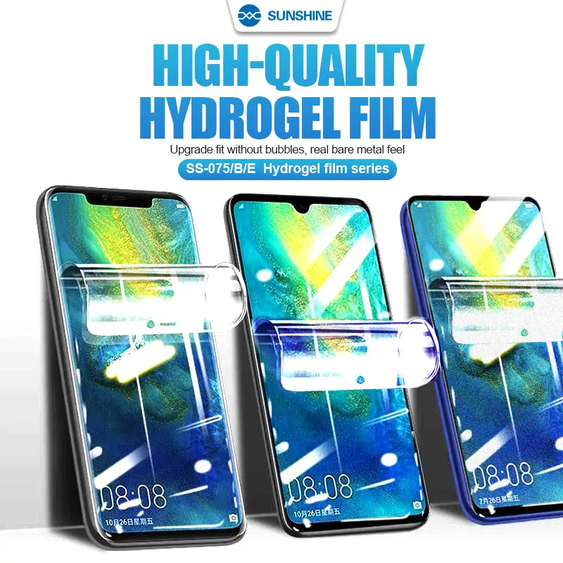 50 Stück neue Original Sunshine SS-075 HD Hydrogelfolie, Auto-Reparatur, mit Schnittcode, SS-075B 075E Anti-Blau-Mattfolie, TPU – Detail 1