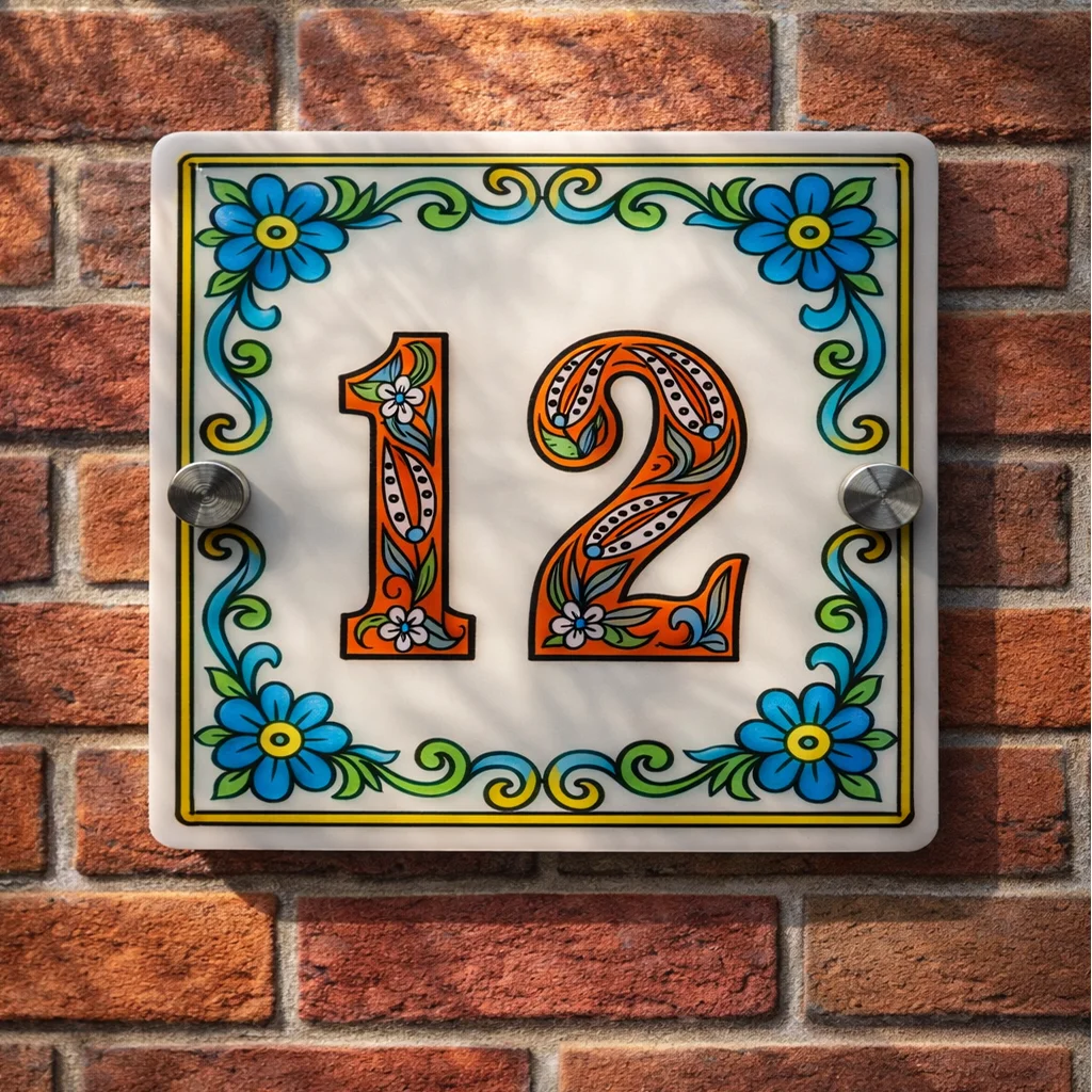 

Акриловый номерной знак в испанском стиле — квадратный знак с УФ-печатью на заказ, 20/25/30 см, уличный входной знак, внешний номер дома