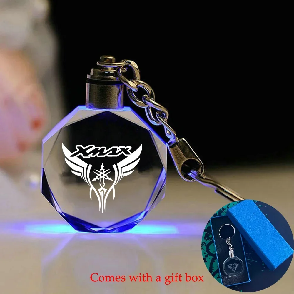 

KeyChains For NMAX XMAX MIO AEROX SNIPER LED 7Color Crystal Keyring Motorcycle Key Chain Customized Souvenir Decoration