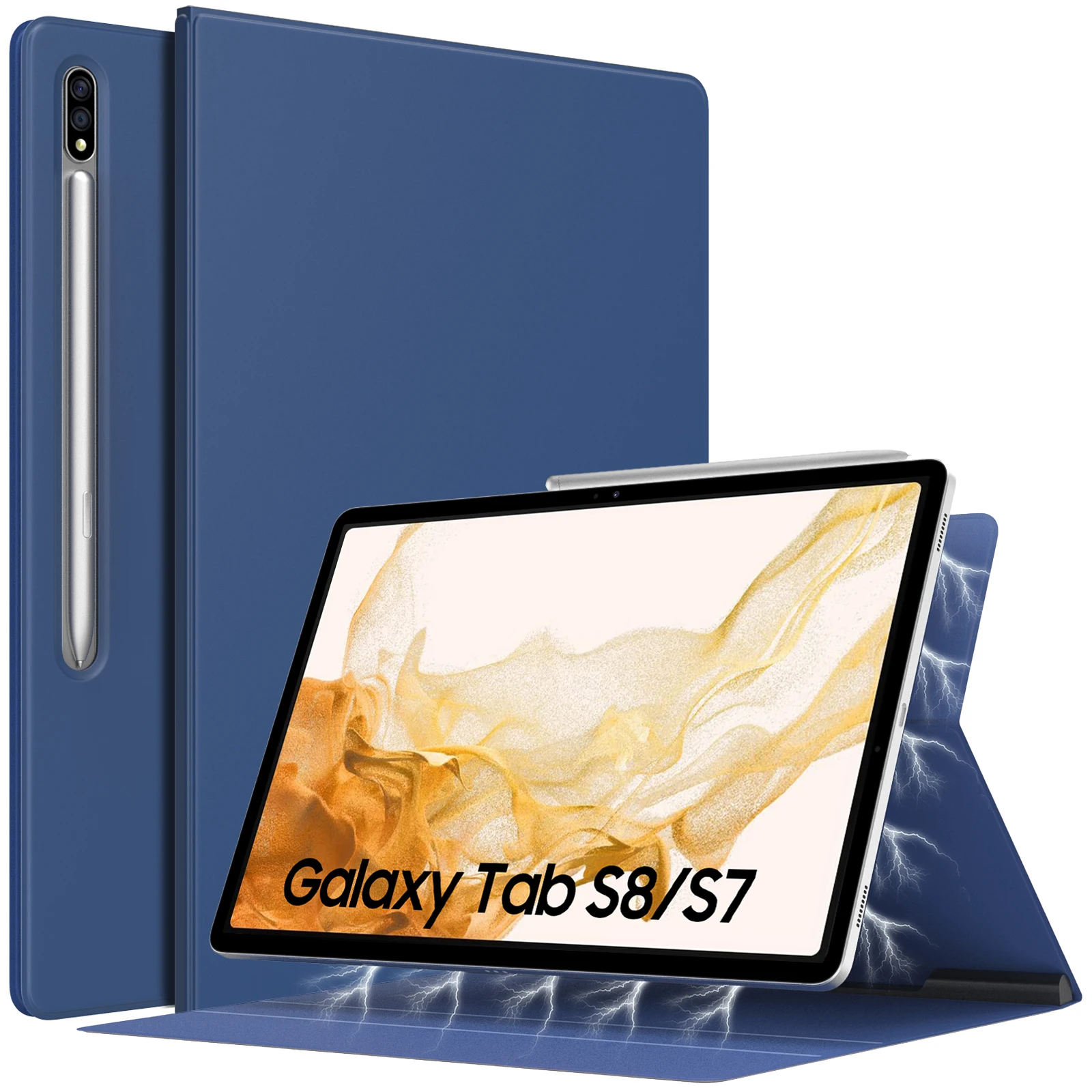 Case for Galaxy Tab S8 11 inch 2022 (SM-X700/SM-X706)/S7 2020 (SM-T870/T875) with S-Pen Holder,Slim Lightweight Magnetic case