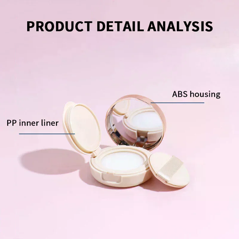 6 جرام وسادة هوائية فارغة علبة منتفخة محمولة لمستحضرات التجميل مع مرآة إسفنجية لبودرة كريم أساس BB