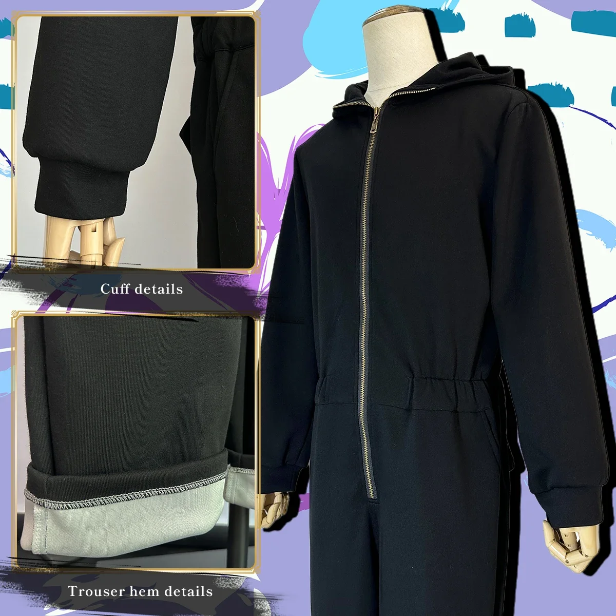 Косплей Небесная разведка аниме Мару Косплей Костюм черные комбинезоны со шляпой с вышивкой на спине повседневное ношение вечерние подарок на Хэллоуин